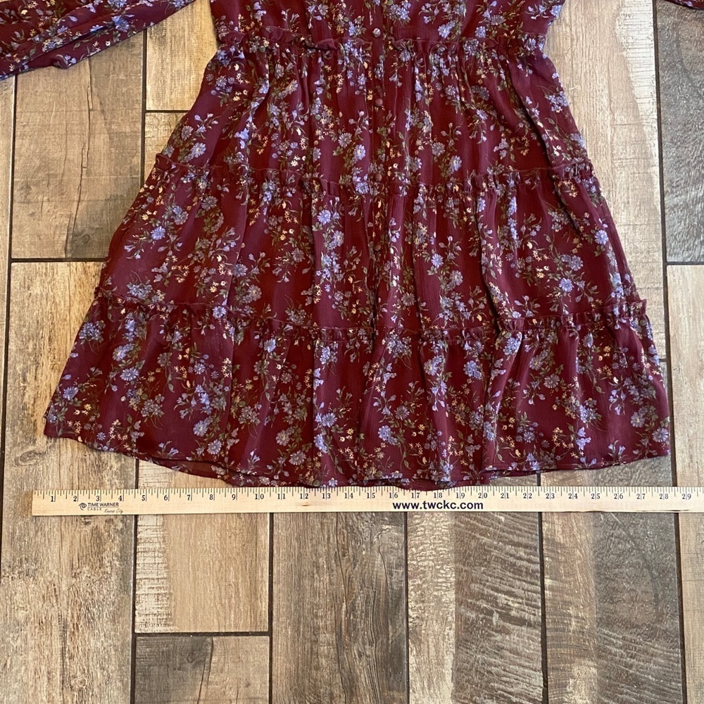 Inspired Hearts Floral Tiered Babydoll Dress Floral Long Sleeve Dress 🆕 - Picture 11 of 13